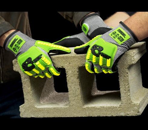 MAGID T-REX Flex Series Lightweight Impact Gloves, 1 Pair, NitriX Palm Coating, Size 8/M, Black & Green...