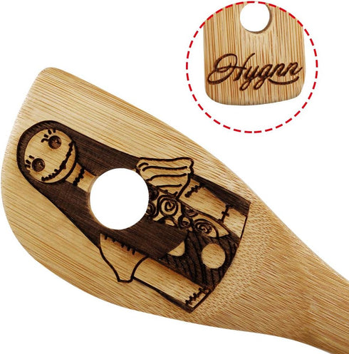 Nightmare Wooden Spoons Great Utensil Set Fun Idea Serving Utensils Burned Bamboo Spoons Kitchen House Warming Present Slotted Spoon 5 Piece...