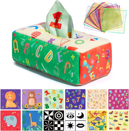 Baby Toys 6 to 12 Months, Toys for 1 years old, Baby Tissue Box Toy, Sensory Toys for 0-6-12-18 Months Infant Newborn Toddlers, Baby Soft Crinkle ...
