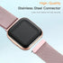 ZWGKKYGYH Compatible with Fitbit Versa and Versa 2 Bands for Women Men, Rose Gold Stainless Steel Metal Mesh Magnetic Band Bracelet Strap Replacem...
