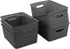Teyyvn Plastic Storage Basket, 10.03" x 7.59" x 4.09", Pack of 6, Gray...
