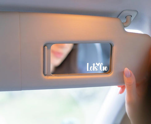 3 x Lets Go Rearview Mirror Decal, Rear View Mirror Accessories, Car Decals, Car Stickers, Vanity Mirror Stickers, Gift for Him/Her - White...