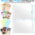 A5 Index Card Sleeves Binder Sheets - 50 Pack | Clear Plastic Refill 2 Pocket Page Protector for Recipe Cards, Photo Cards, Flash Cards | Fits 6-R...