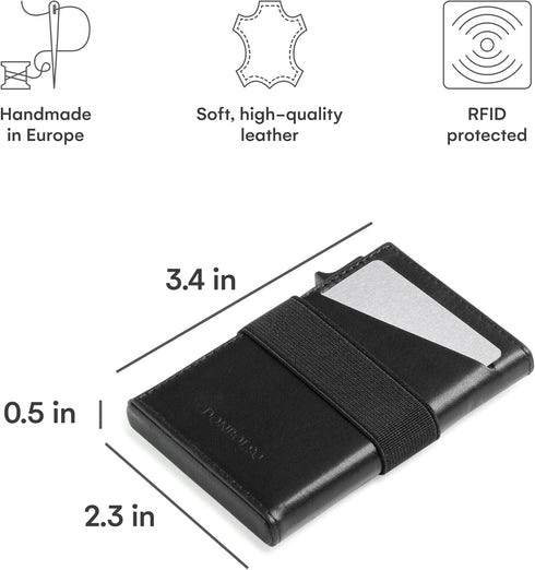 DONBOLSO Minimalist Leather Wallet for Men - 5x4x1-Inch Slim Wallet with RFID Blocking Protection - Functional Cash and Credit Card Holder - Conve...