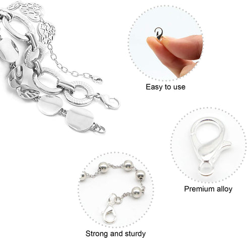 Lobster Claw Clasps, 300 Pcs 12mm Bracelet Closures with Jump Rings for Jewelry Making DIY Keychain Necklace by FENGWANGLI(Silver)...