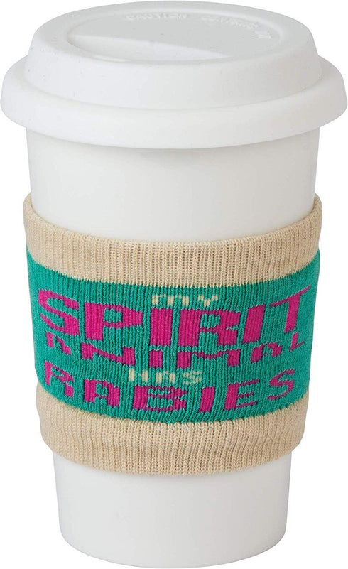 Primitives by Kathy - To-Go Coffee Cup Reusable Knit Insulator Sleeves, "Spirit Animal," 2 Pack...