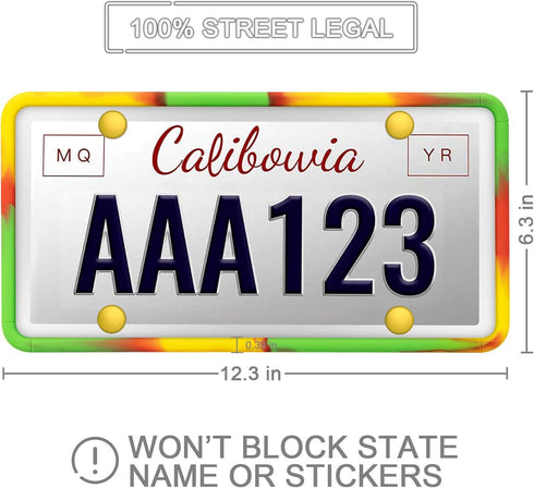2 Pack Silicone License Plate Frame Front Back License Plate Cover License Plate Bracket Holder Rust-Proof, Rattle-Proof, Weather-Proof, for US CA...