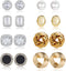 8 Pairs Stud Earrings Set for Women Cubic Zirconia Halo Studs Gold Knot Twist Stud Earrings Faux Pearl Simple Post Earrings for Women...