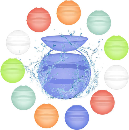 Reusable Water Balloons,Pool Beach Water Toys for Boys and Girls,Soft Silicone Water Splash Ball,Water Balloons Toys for Kids Outdoor Games,Summer...