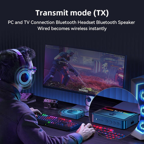 M13 RGB Bluetooth 5.3 Audio Receiver Transmitter, Bluetooth Audio Adapter for Old Home Stereo/Speakers TV with Display, USB, RCA, 3.5mm AUX, DAC, ...