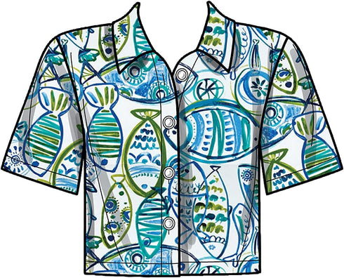 New Look Misses' Cropped Top and Pencil Skirt Sewing Pattern Kit, Code N6697, Sizes 6-8-10-12-14-16-18...