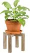 Red Co. 6” Tall Criss-Cross Distressed Wood Floor Plant Stand Holder, Natural Brown...