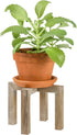 Red Co. 6” Tall Criss-Cross Distressed Wood Floor Plant Stand Holder, Natural Brown...