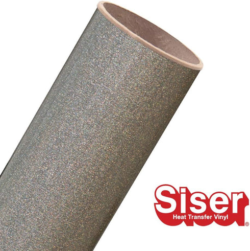 Siser Glitter HTV 11.8"x5ft Roll - Iron on Heat Transfer Vinyl (Silver Confetti)...