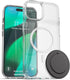 ENCASED Clear Case for iPhone 15 with Removable Magnetic Grip - Flat Collapsible Phone Holder (Compatible with MagSafe)...