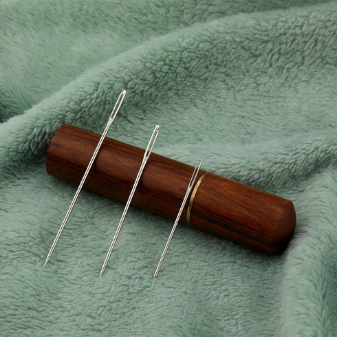 30pcs Large Eye Sewing Needles, Stainless Steel Hand Knitting Needles Sharp Tapestry Embroidery Needles with Wooden Needle Case Yarn Sewing Needle...