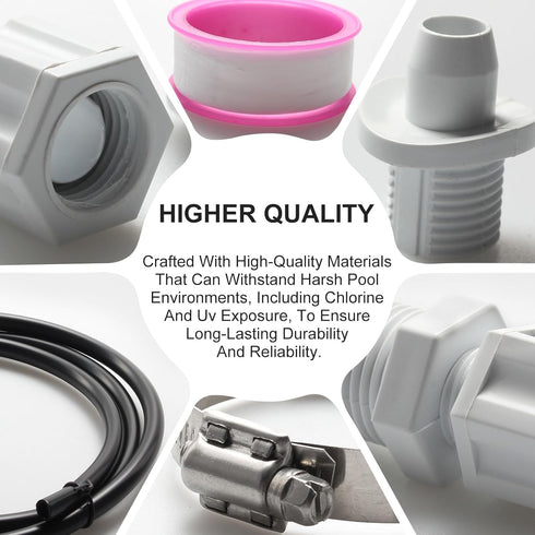 CL200 Offline Chlorinator Hose Swimming Pool Tubing Connection Kit with Saddle Connectors Clamps and Check Valve Control Valve Fits for CLX220PAK,...