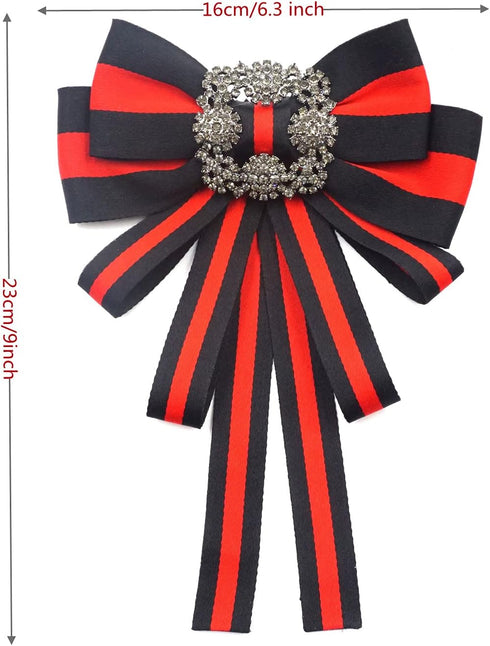 Topaz Christmas black bow tie brooch for women men bowknot costume brooches fashion jewelry cravat ribbon broach pin womens corsage jabot collar n...