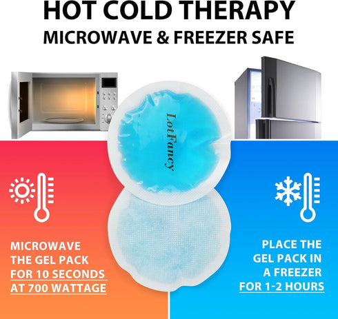 LotFancy Ice Pack for Injuries Reusable, 8 Small Gel Heating Cooling Pads with Cloth Backing, Hot Cold Therapy for Eyes After Surgery, Face, Breas...