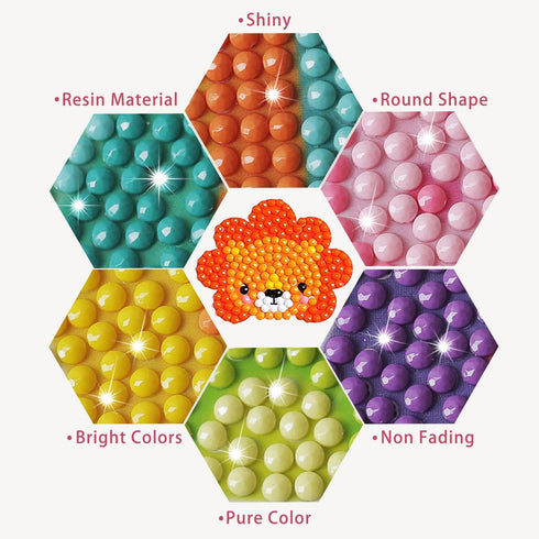 sinceroduct 5D DIY Kids Animal Diamond Stickers Kits for Boys Girls Beginners...
