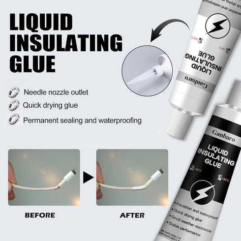 3.5 oz Liquid Electrical Tape Glue 50ml Black & 50ml White Liquid Insulation Glue Kit Rubber Coat, Rubber Paint, Dielectric Sealant for Wires & Ca...