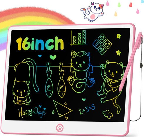 Hockvill LCD Writing Tablet for Kids 16 Inch, Toys for Girls Boys Drawing Pad for 3 4 5 6 7 8 Year Old Kid, Toddler Magnetic Doodle Board Travel E...