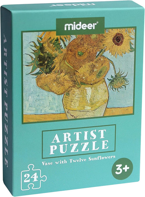 24 Pieces Twelve Sunflowers Puzzle, Toddler Artist Puzzles for Kids Ages 3-5, 4-8 Easy-an Intellectual Decompression Entertainment Game and Presch...