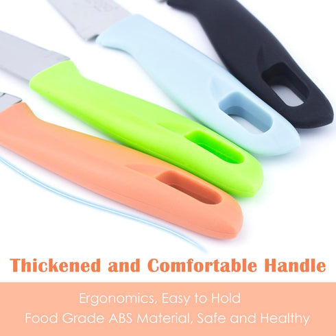 8 PCS Paring Knife Set-4 Knives 4 Cover Upgraded, Kitchen Fruit Peeling Knifes German Stainless Steel 4 inch Small Sharp Slicing Cutting Vegetable...