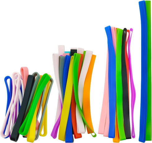 42pcs Silicone Rubber Bands Colorful Elastic Rubber Wrapping Bands Stretchy Silicone Bands Books, Wallet Card, Cooking Boxes Wraps, Office Supplie...