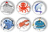 12 Pcs Cartoon Oceans Animal Refrigerator Magnets, Glass Strong Sea Life Refrigerator Magnets, Whiteboard Cabinet Locker Dishwasher Magnets for Ho...
