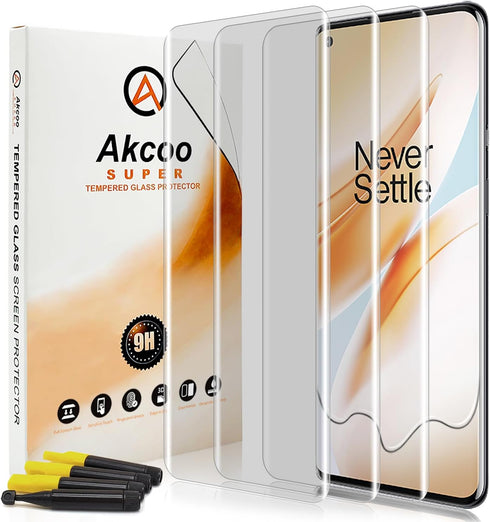 [3 Pack OnePlus 8 Pro Screen Protector Tempered Glass, UV Set, Full Screen Adhesive, Scratch Repair,Sensitive Touch,Fingerprint-ID Compatible...