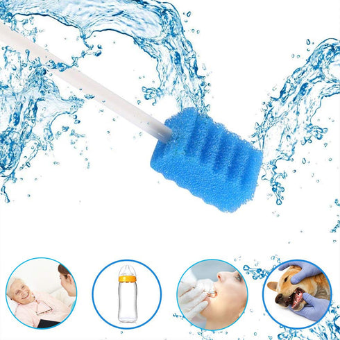 Wellgler's Oral Care Swabs Disposable- Blue 100 Counts...