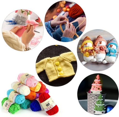 12 Skeins Acrylic Yarn Mini Craft Yarn 100% Acrylic Yarn for Crocheting, Starter Crochet Bulk Yarn for Child, Adult Knitting Crochet & Crafts (12 ...