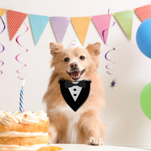Dog Collars, Formal Dog Tuxedo Wedding Dog Bandana,Suitable for Medium and Large Dogs Bow Tie Dog Collar,Dog Valentines Outfit Birthday Cosplay HI...