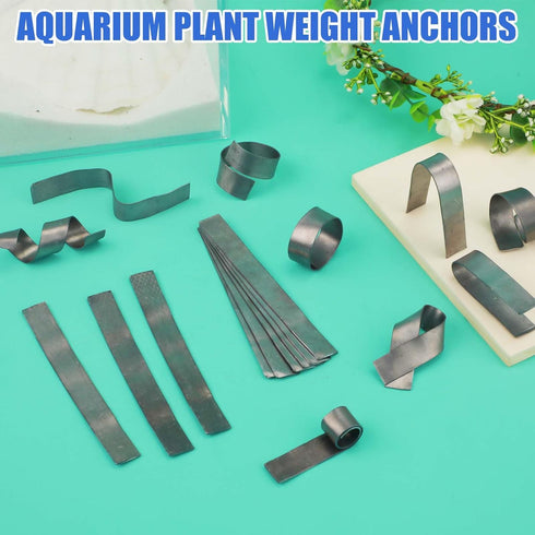 16pcs Aquarium Plant Weights Anchors, Bendable Cuttable Metal Aquarium Plant Over Weight Anchors Aquatic Plant Weights for Fish Tanks Ponds Live P...