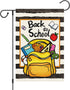 Louise Maelys Back to School Garden Flag 12x18 Double Sided Vertical, Burlap Small Garden Yard Flags First Day to School Banner Outdoor Outside Sc...