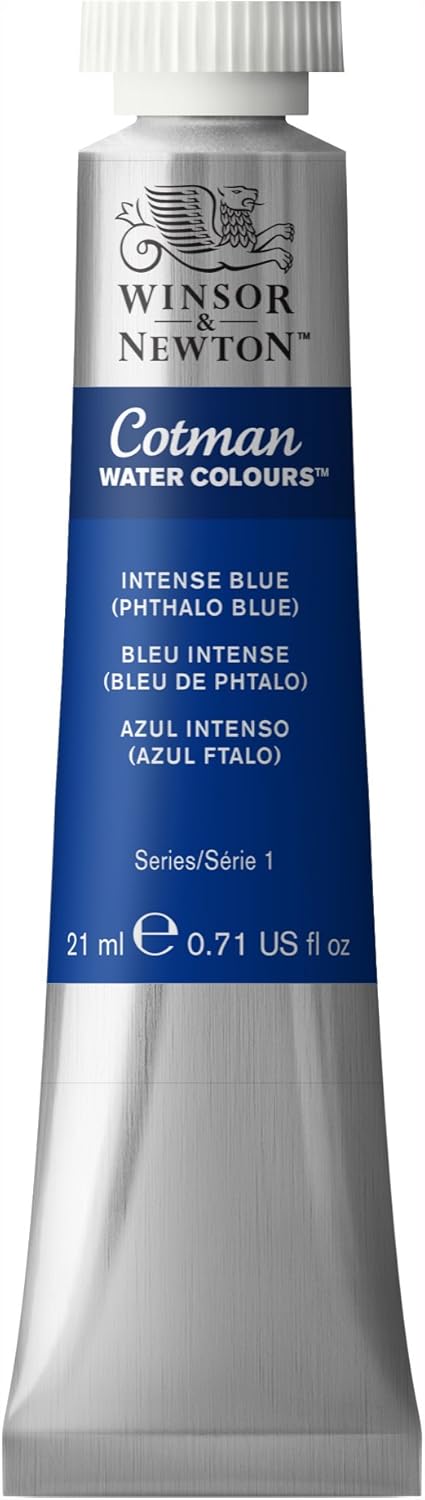 Winsor & Newton Cotman Watercolor Paint, 21ml (0.71-oz) Tube, Intense Phthalo Blue...