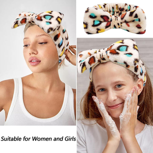 VELSCRUN 6 Pack Spa Headband, Makeup Headband, Face Wash Headband, Skincare Headbands, Sponge Hair Band Bow Tie Spa Headband for Washing Face Wris...