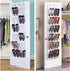 24 Pockets Over the Door Shoe Organizer, Folding Hanging Organiser Shoe Racks with Hooks, Heavy-Duty Hanging Mesh Shoe Holder for Badroom, Bathroo...