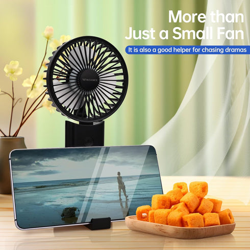 Handheld Fan,4000mAh Portable Fan,USB Rechargeable Personal Fan,3 Wind Speed, Lanyard as Neck Fan, Hand Fan for Travel/Office/Concerts/Lash(Black)...