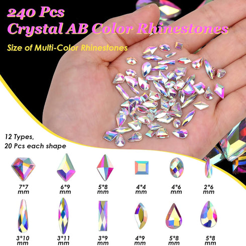 Anezus 4728Pcs Nail Gems with Crystals Rhinestones Jewls Pickup Tool Pen for Nails, Nail Art Supplies Diamond Stones for Nails Decoration Makeup C...