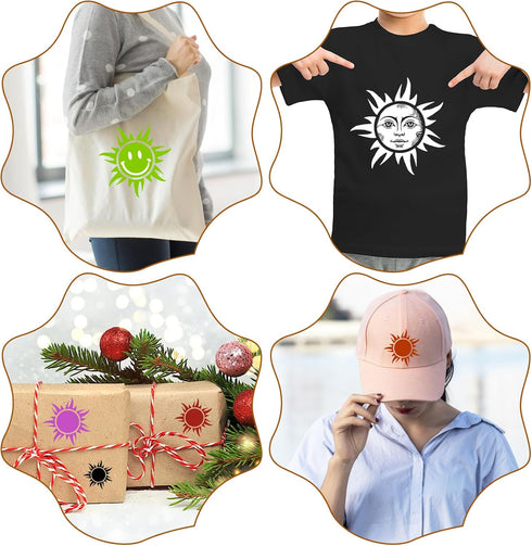 8 PCS Sun Stencil, 8 Sizes Reusable Sun Template for Painting Boho Sun Stencil Decoration Sun Paint Stencils for Wood Floor Wall DIY Art Crafts Pr...