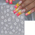 Flower Nail Stickers for Nail Art, 4Pcs Hibiscus Nail Decals White Pink Yellow Flowers Nail Design Stickers 3D Self-Adhesive Nail Art Supplies Sum...