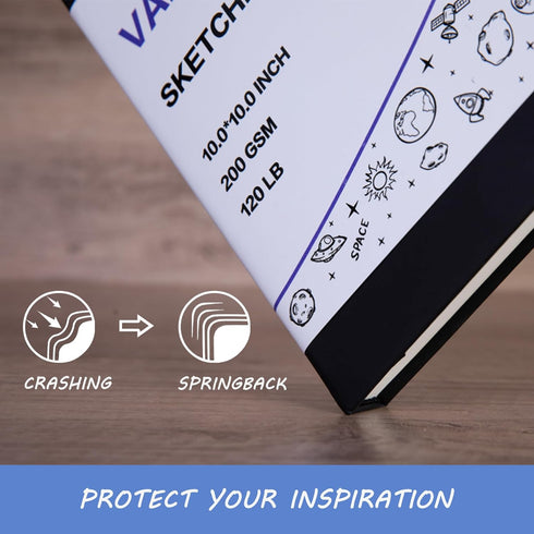 VANRTTO Hardcover Square Sketch Book, 120lb/200GSM Sketchbook Thick Drawing Paper for Marker Watercolor Mixed Media, Drawing Notebook, Art Journal...