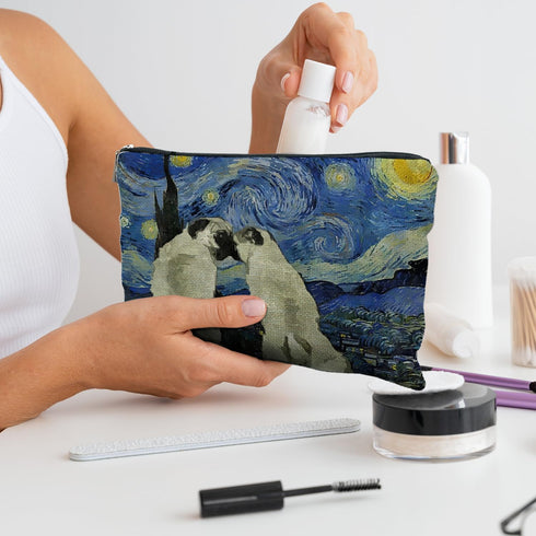 Pug Gifts for Pug Lovers Women, Pug Mom Gifts, Pug Stuff, Starry Night Pug Makeup Bag, Dog Makeup Bag Aesthetic, Cute Makeup Pouch...