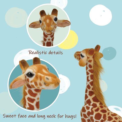 Linzy Toys Jared The Giraffe, 22'' (56 cm) Standing High, Real Life Stuffed Animals Plush Giraffe, Peluche Jirafa, Adorable Soft Toy...
