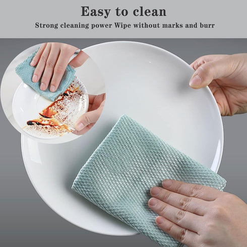 5Pcs Nanoscale Cleaning Cloth, Easy Clean Cloth, Fish Scale Microfiber Easycleanco Cloth, Reusable Lint Free Rags for Glass No Watermark or Streak...