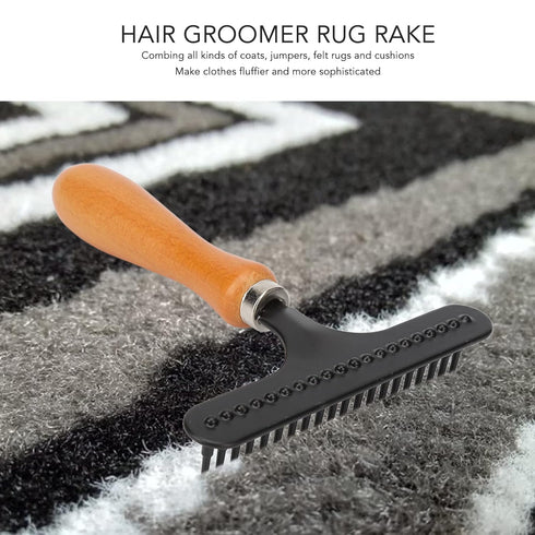 Carpet Rake, Handheld Carpet Rakes Cleaning Grooming Stainless Steel Hair Groomer Rug Rake for Beauty Salon Portable Shag Rug Rake Carpet Rake to ...