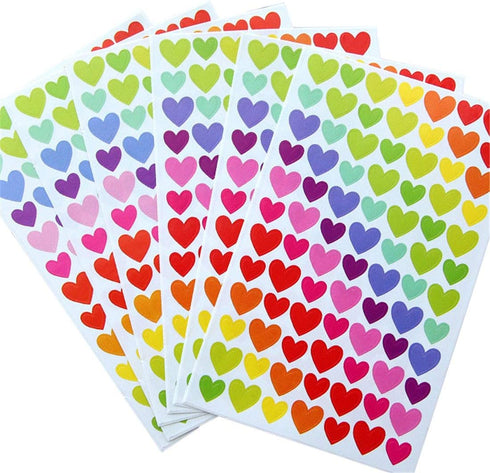 18 Sheets 1512 Pcs Colorful Heart Shape Self Adhesive Stickers, for Scrapbooking and Kid DIY Arts Crafts (Hearts, 18 Sheets)...
