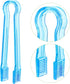 10 Pcs Plastic Buffet Serving Tongs, Clear Blue Kitchen Tongs Mini Serving Utensil Tongs for Food Ice Salad Buffet Barbecue Cookies, 6.3 Inches...
